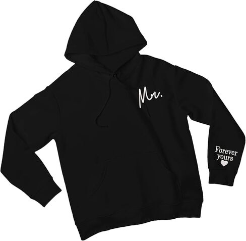 Embroidered Matching Couple Hoodies Mrs and Mr, Mr Mrs Hoodies for Women Christmas Valentine Day in Kuwait