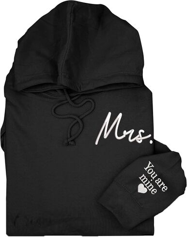 Embroidered Matching Couple Hoodies Mrs and Mr, Mr Mrs Hoodies for Women Christmas Valentine Day in Kuwait