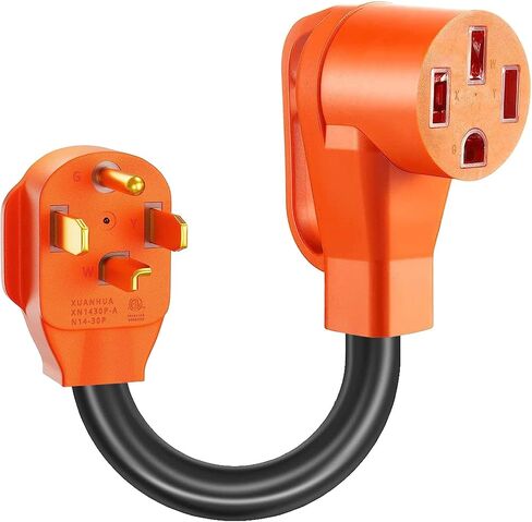 سلك محول شاحن NEMA 14-30P إلى 14-50R EV، مجفف 30 أمبير إلى 50 أمبير EV لشحن مستوى تيسلا 2، محول تحويل شحن EV، 1 قدم in Kuwait