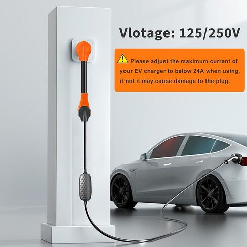 سلك محول شاحن NEMA 14-30P إلى 14-50R EV، مجفف 30 أمبير إلى 50 أمبير EV لشحن مستوى تيسلا 2، محول تحويل شحن EV، 1 قدم in Kuwait