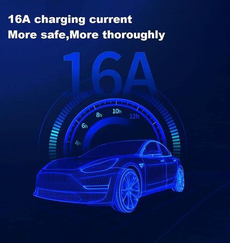 شاحن EV، شاحن EV محمول من المستوى 1 و2، شاحن سيارة كهربائي، كابل شحن EVSE، آمن معتمد، 110 فولت - 240 فولت، 16 أمبير، مناسب لجميع J1772 EVs (قابس NEMA5-15، محول 6-20P، أبيض، كابل 26 قدم) in Kuwait