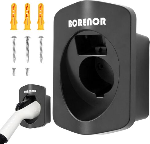 EV Charger Holder, Wall Mount Charging Cable Holder, Electric Vehicle Charger Cable Holder, Electric Car Charger Cord Holder for J1772 Connector, Black in Saudi Arabia