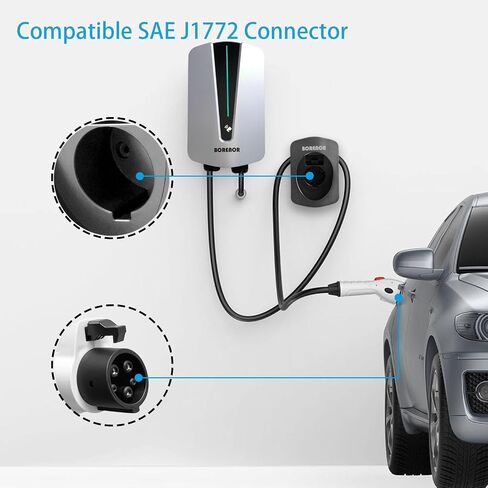 EV Charger Holder, Wall Mount Charging Cable Holder, Electric Vehicle Charger Cable Holder, Electric Car Charger Cord Holder for J1772 Connector, Black in Saudi Arabia