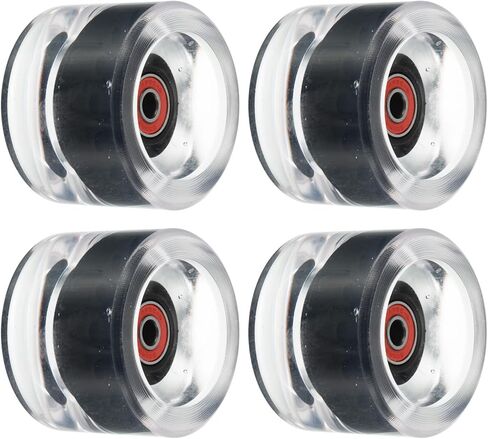 PATIKIL 70mm 78A Longboard Wheels with Red ABEC-9 Bearings, 4 Pack Soft Cruiser Wheels Street Wheels for Skateboards Skateboard Wheel PU, Clear Black in Saudi Arabia