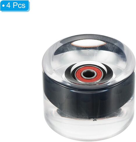 PATIKIL 70mm 78A Longboard Wheels with Red ABEC-9 Bearings, 4 Pack Soft Cruiser Wheels Street Wheels for Skateboards Skateboard Wheel PU, Clear Black in Saudi Arabia