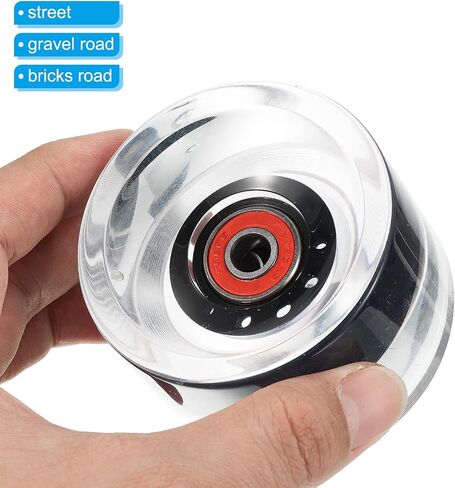 PATIKIL 70mm 78A Longboard Wheels with Red ABEC-9 Bearings, 4 Pack Soft Cruiser Wheels Street Wheels for Skateboards Skateboard Wheel PU, Clear Black in Saudi Arabia