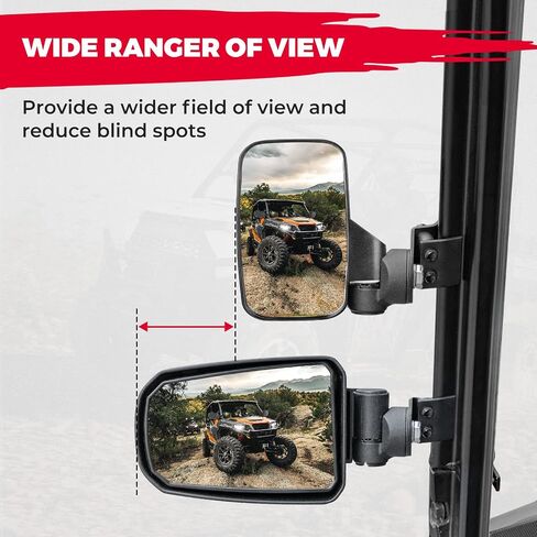مرايا جانبية KEMIMOTO UTV، مرآة رؤية جانبية لسطح قابل للتعديل UTV لملاءمة احترافية متوافقة مع Polaris Ranger 570 500 900 1000 General 1000 Can-Am Maverick Trail in Saudi Arabia