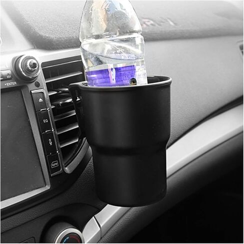 حامل أكواب السيارة، قطعتان من حامل المشروبات مع مشابك لفتحة تهوية، وصينية زجاجة مثبتة على المقعد الخلفي تلقائيًا مع خطاف، وحاوية بلاستيكية لمسند الذراع في مركز باب السيارة لعلب الصودا، وإكسسوارات السيارة (أسود) in Kuwait