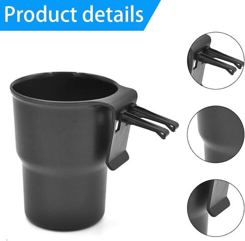 حامل أكواب السيارة، قطعتان من حامل المشروبات مع مشابك لفتحة تهوية، وصينية زجاجة مثبتة على المقعد الخلفي تلقائيًا مع خطاف، وحاوية بلاستيكية لمسند الذراع في مركز باب السيارة لعلب الصودا، وإكسسوارات السيارة (أسود) in Kuwait