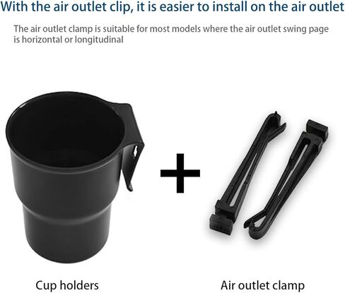 حامل أكواب السيارة، قطعتان من حامل المشروبات مع مشابك لفتحة تهوية، وصينية زجاجة مثبتة على المقعد الخلفي تلقائيًا مع خطاف، وحاوية بلاستيكية لمسند الذراع في مركز باب السيارة لعلب الصودا، وإكسسوارات السيارة (أسود) in Kuwait