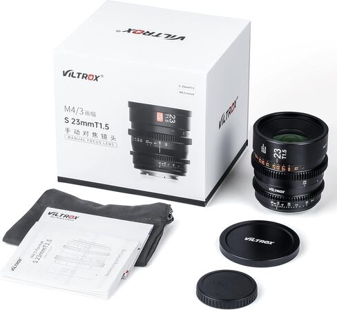VILTROX 23mm T1.5 Micro 4/3 Mount Cine Lens, T1.5 Cine Lens for Micro Four Thirds Mount Olympus Panasonic Lumix in Saudi Arabia