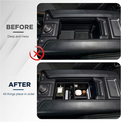 علبة تنظيم وحدة التحكم المركزية من Carwiner مكونة من قطعتين لملحقات Grand Highlander 2023-2024، صينية تنظيم تخزين مسند الذراع لسيارة Toyota Grand Highlander 2024، صندوق تخزين مسند الذراع الداخلي in Kuwait