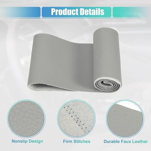 غطاء عجلة قيادة السيارة مخيط يدويًا من uxcell مع إبرة وخيط مقاس عالمي 15.4-16 بوصة 39-40.5 سم ضياء بني in Kuwait