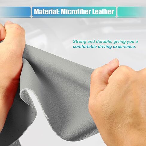 غطاء عجلة قيادة السيارة مخيط يدويًا من uxcell مع إبرة وخيط مقاس عالمي 15.4-16 بوصة 39-40.5 سم ضياء بني in Kuwait