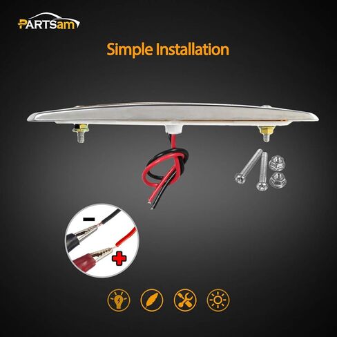 Partsam 20 قطعة 6.2 بوصة كهرمان LED أضواء جانبية للعلامات الجانبية 12 صمام ثنائي أضواء المصد الأمامي للمقطورة الثقيلة شاحنة ATV SUV Coach أضواء LED سطح جبل مقاوم للماء 12 فولت تيار مستمر in Kuwait