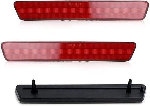 iJDMTOY OE-Spec Red Lens Rear Bumper Side Marker Assemblies Compatible With 1999-2004 Ford Mustang w/Optional LED Light in Saudi Arabia