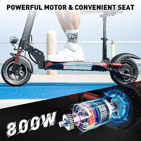 EVERCROSS H5 Electric Scooter, Electric Scooter for Adults with 800W Motor, Up to 28MPH & 25 Miles-10'' Solid Tires, E-Scooter with Seat & Dual Braking in Kuwait