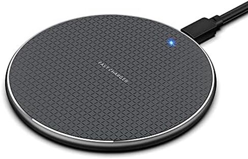 Qi 10W Fast Wireless Charger Desk with LED Indicator for Doogee S95 Pro S88 Ulefone Armor 567 Blackview BV9600 BV9500 BV9800 BV9900, Black in Saudi Arabia