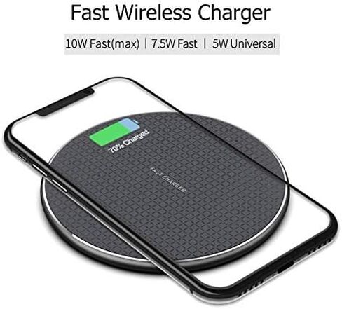 Qi 10W Fast Wireless Charger Desk with LED Indicator for Doogee S95 Pro S88 Ulefone Armor 567 Blackview BV9600 BV9500 BV9800 BV9900, Black in Saudi Arabia