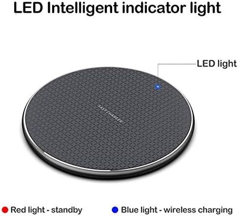 Qi 10W Fast Wireless Charger Desk with LED Indicator for Doogee S95 Pro S88 Ulefone Armor 567 Blackview BV9600 BV9500 BV9800 BV9900, Black in Saudi Arabia