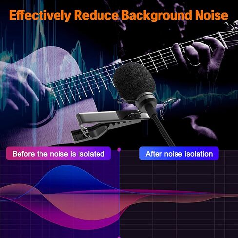 ميكروفون Tendak XLR Lavalier، ميكروفون متعدد الاتجاهات، طاقة فانتوم مع مشبك معدني على شكل طية صدر السترة وملحقات الزجاج الأمامي المتوافقة مع كاميرات الفيديو Canon Sony Panasonic لمقابلة YouTube in Kuwait