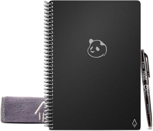 دفتر Rocketbook الذكي القابل لإعادة الاستخدام، مخطط باندا بحجم تنفيذي مع صفحات يومية وأسبوعية وشهرية، أزرق منتصف الليل، (6 بوصة × 8.8 بوصة) in Saudi Arabia