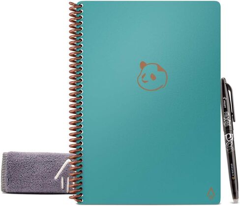 دفتر Rocketbook الذكي القابل لإعادة الاستخدام، مخطط باندا بحجم تنفيذي مع صفحات يومية وأسبوعية وشهرية، أزرق منتصف الليل، (6 بوصة × 8.8 بوصة) in Saudi Arabia