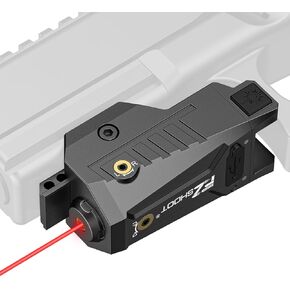 EZshoot Compact Pistol Laser Sight, Green/Red Laser Gun Sight with Adjustable Slide Rail, Rechargeable Low Profile Laser for Pistol Compatible with 21MM Picatinny Rail