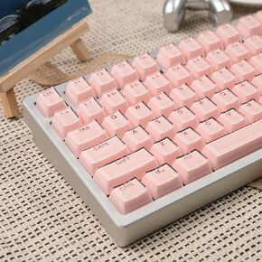 mintcaps Crystal Jelly Keycaps, Translucent Keycaps 123Keys Set Custom KeyCap Set OEM Profile, Keyboard Key Caps for 100%,75%,65%60% Keyboard-Pink