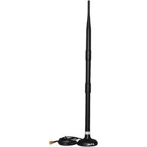 Gadgets World FBA_ALFA-ARSN19M Alfa 9dBi WiFi Booster SMA Omni-Directional High-Gain Screw-On Swivel Antenna with Magnetic Base