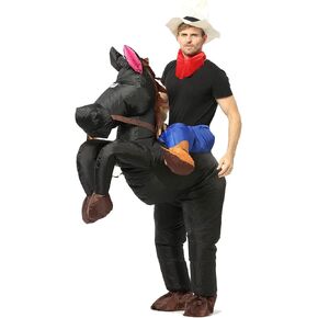 زي حصان ركوب قابل للنفخ، بدلة منفوخة، فستان تنكرية للحفلات، مقاس واحد يناسب معظم البالغين للحفلات والكرنفال (حصان أبيض) in Kuwait