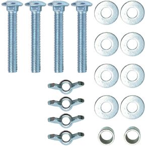 Hardware Kit for AR500 Steel Gongs | 4 Carriage Bolts, 2 Spacers, 4 Wing Nuts, 8 Washers