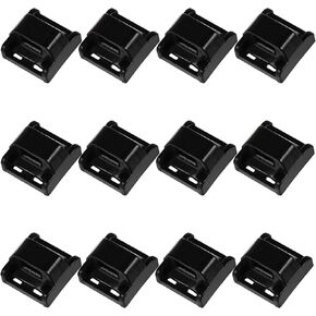 Magnet Zip Tie Mount Magnetic Zip Ties Mount Holder Strong 1-Second Magnetic Heavy-Duty Cable Tie Mounts for Car Boat Workshop Industrial Square Black (12 Piece)