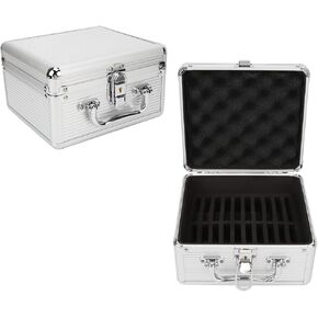 20 Bays 2.5in Hard Drive Storage Box with Safety Lock 2 Keys ABS Handle Shockproof Hard Drive Case EVA Cushioning Pad for 2.5in Hard Drives