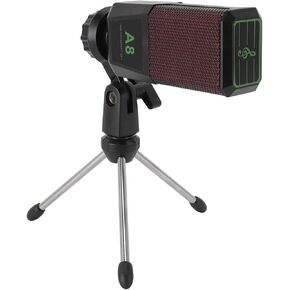 Qiilu USB Cardioid Microphone with Noise Reduction for PC and Laptops - Plug & Play Conference Microphone Ideal for Gaming, Streaming & Podcasts