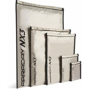 5 Pack Mega Kit NX3- Triple Layer Cyber Fabric Faraday Bag Sleeves Pouch Signal Shielding, Anti-Hacking, Anti-Tracking, EMP Protection Bag Silver