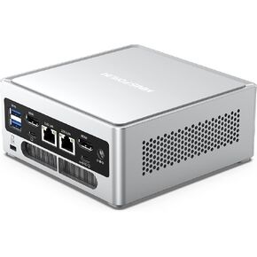 MINISFORUM NAB6 Mini PC 12th Gen Core i7-12650H(10C/16T) Mini Computer 32G RAM+1TB SSD, Expandable HDD Slot, HDMI×2+USB-C×2 4K@60Hz Outputs, Intel UHD Graphics Desktop Computer (Renewed), Silver