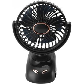 GLOGLOW Small USB Desk Fan, 5 Adjustable Speeds Portable USB Desk Fan with Night Light Powerful Quiet Desktop Cooling Fan for Homes Offices Cars Camping Travel (White)