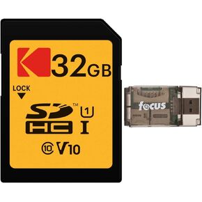 Kodak 32GB Class 10 UHS-I U1 SDHC Memory Card Bundle with All-in-One Card Reader (2 Items)