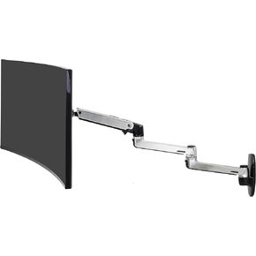 Ergotron – LX Single Monitor Arm with LX Extension, VESA Wall Mount – for Monitors Up to 34 Inches, 7 to 20 lbs – Polished Aluminum