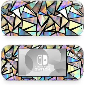 ZOOMHITSKINS Switch Lite Accessories, Compatible for Switch Lite Skin, Mosaic Mirror Pastel Glossy Kaleidoscope Glass Colored, 3M Vinyl, Durable & Fit, Easy to Install, Made in The USA