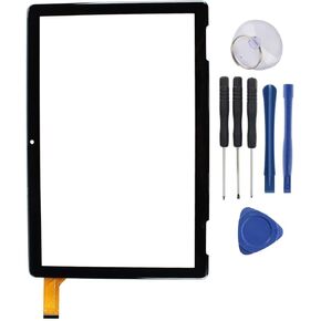 Screen Digitizer Replacement for Onn Tablet 10.1 inch 2APUQW1027 Model 100011886-45pin, MJK-PG101-1532-FPC, with Repair Tools Kit (Not Include LCD Screen), BLACK