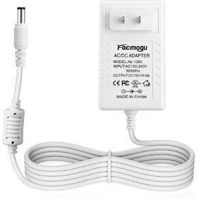 Facmogu 12V 3A Power Supply Adapter, AC 100-240V to DC 12 Volt Wall Plug Transformers, 36W Power Supply Adaptor with AC to DC Barrel Connector 5.5x2.5mm & 5.5x2.1mm, Power Cord Length 150cm/ 4.92 Feet