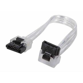 Nippon Labs SATA3L0.5FT-90/180SL-10P 6 inch SATA III Male to Male 0.5 feet Latching Cable(Flat to Right Angle), Silver - 10 Packs