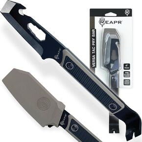 Reapr VERSA TAC 10" Multi-Tool Pry Bar – Compact Utility Tool with Ripper Hook, Wrenches, Nail Puller, Non-Slip Handle, for Camping, EDC, Repairs, & DIY Projects, Includes Ballistic Nylon Sheath