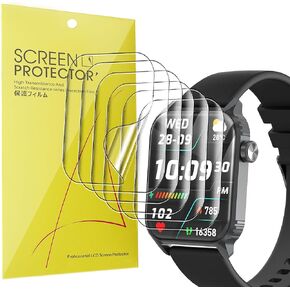 Compatible for TRAUSI Smart Watches Screen Protector, [6 Pack] Full Coverage TPU Clear Film Compatible for TRAUSI TG08 1.83" HD Smart Watches (6 Pack)