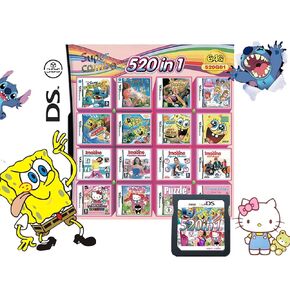 520 في 1 NDS Game Pack Card Card ، بطاقة لعبة Super Combo Multicart DS لـ Nintendo DS ، NDSL ، 3DS ، 2DS ، 2DS ، NDSI ، NDSI LL/XL ، 3DS ، 3DSLL/XL