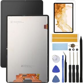 بالنسبة إلى Samsung Galaxy Tab S7 SM-T870 12.4 "(2020) ، مجموعة استبدال شاشة الكمبيوتر اللوحي ، شاشة LCD شاشة اللمس أرقام إصلاح أجزاء التجميع الكاملة + واقي الشاشة (بدون إطار)