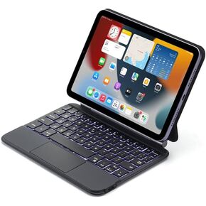 Magic Keyboard Case for iPad Mini 7 (A17 Pro) 2024/iPad Mini 6 2021 8.3 Inch, 7 Colors Backlit Bluetooth Keyboard Case Cover with Multi-Touch Trackpad for iPad Mini 7th/6th Generation, Black