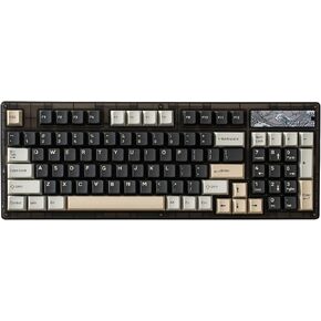 YUNZII Keynovo IF98 98 Key 96% 1800 Hot Swappable Gasket Mechanical Gaming Keyboard with Double Shot PBT Keycaps, RGB Backlight for Mac & Win (Gateron G Pro Brown, Black)